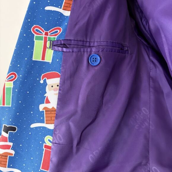 OppoSuits Mens EU 50 US 40 UK 40 Christmas Ugly Sweater Suit Jacket Pants Santa - Picture 11 of 16